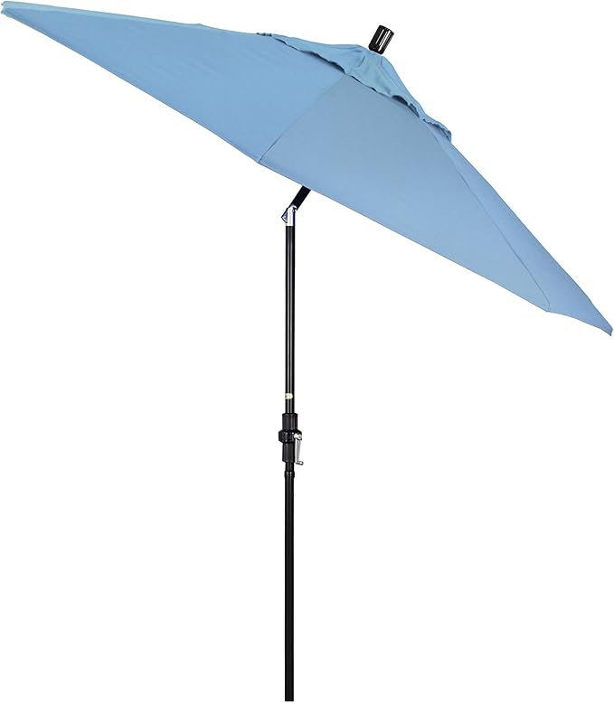 California Umbrella 9' Round Crank Lift, Collar Tilt, Aluminum Pole, Fiberglass Rib Patio Umbrella,