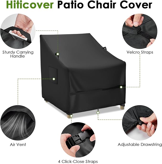 Outdoor Patio Chair Covers 2 Pack, Waterproof Lawn Chairs Cover for Outdoor Furniture, Outside Deck Seat Chair Covers for Winter - 28 x 28 x 32 Inch