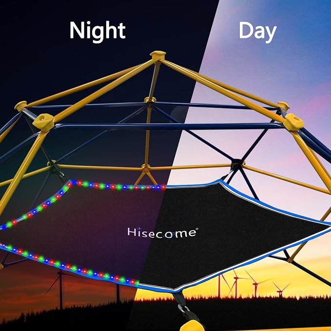 Climbing Dome Hammock with Light, Accessory for Climbing Dome, fits 10 x 5 ft Climbing Dome, with Light Canopy Bearing 300 LBS. (Hammock only, Batteries×6)