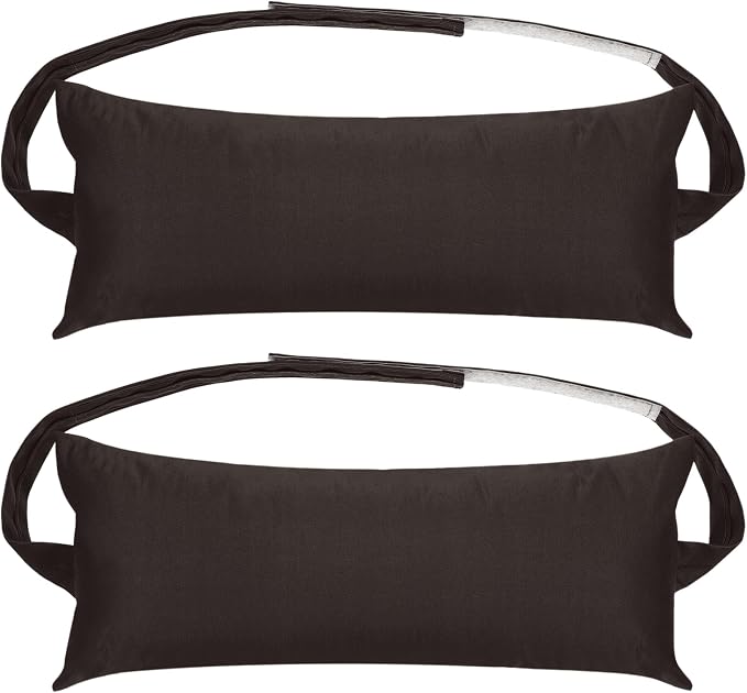 PATIKIL Outdoor Chaise Pillows, 2 Pack Lounger Pillow Waterproof Resistant with Adjustable Elastic Strap for Recliner Office Beach Chair, Dark Coffee