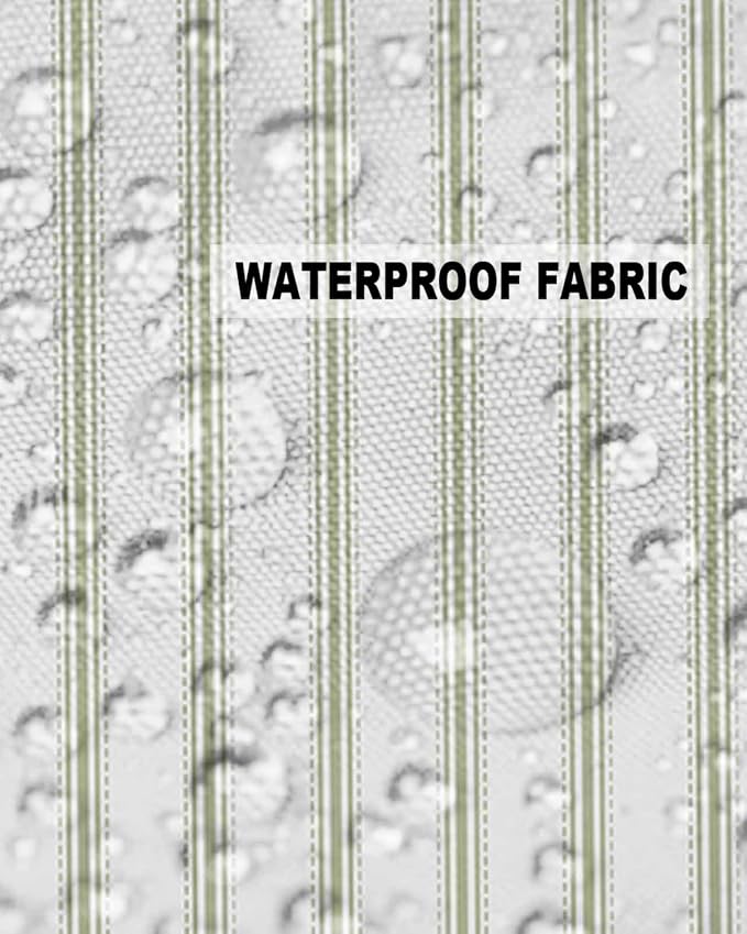 Outdoor Waterproof Throw Pillow Covers Set of 2 Sage Green Stripes Lumbar Pillowcases 20x12 Inches Vertical Striped Patio Decorative Pillows Cushion Case Patio Pillows for Couch Bed Chair Garden