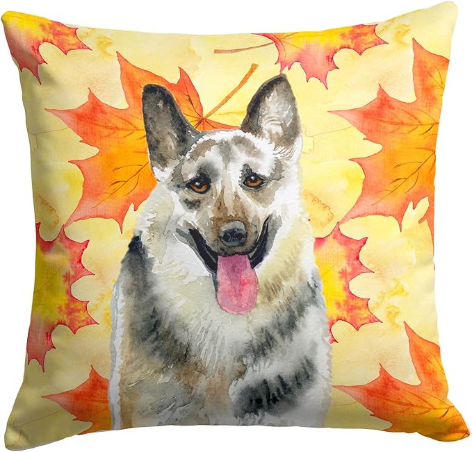 Caroline's Treasures BB9910PW1414 East-European Shepherd Fall Fabric Decorative Pillow, Yellow Machine Washable, Indoor Outdoor Decorative Pillow for Couch, Bed or Patio, 14Hx14W