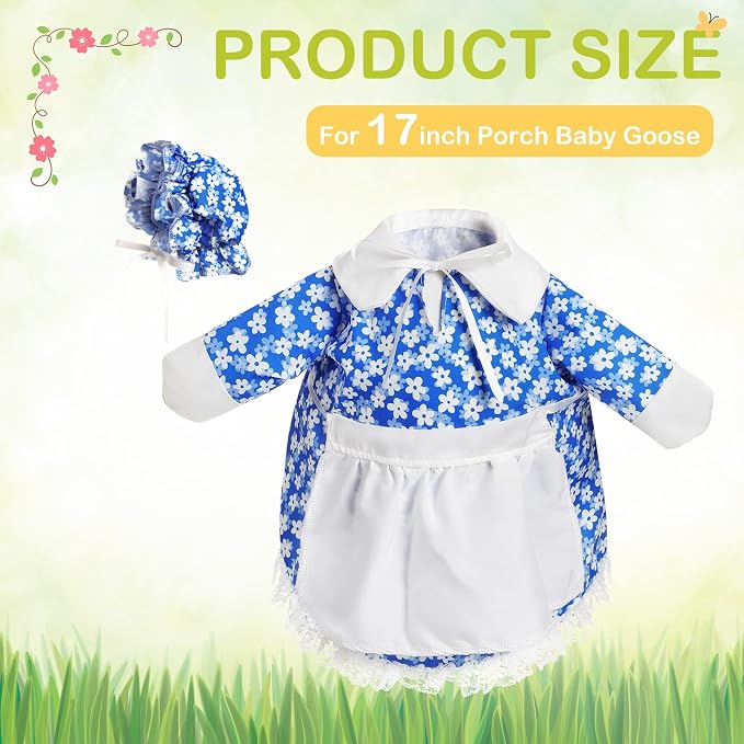 FuWeave Summer Porch Goose Outfit for 17" Daisy Lawn Goose Costume Clothes for Outdoor Patio Yard Lawn Art Decoration