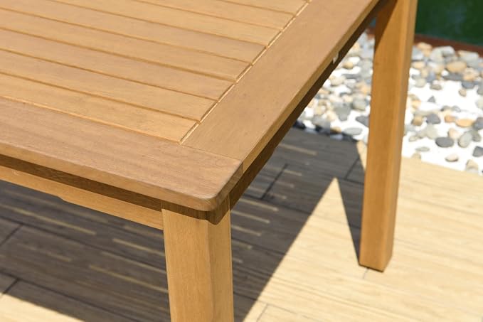 Urban Elements Lowa 5-Piece |Teak| Rectangular Patio Dining Set for 4 Ideal for Enjoy with Family and Friends