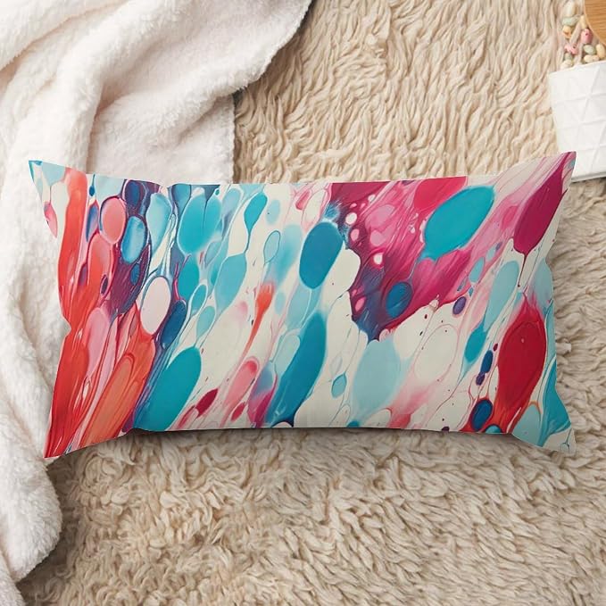 Make It Rain Fiesta Lumbar Pillow Cases Rainbow Colorful Cushion Cover 12x24in Classic Accent Throw Pillow Covers Farmhouse Decorative for for Farmhouse Home Couch Decor