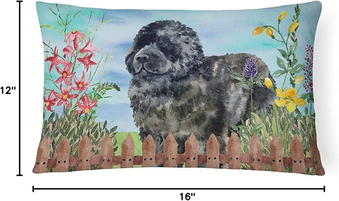 Caroline's Treasures CK1233PW1216 Newfoundland Spring Canvas Fabric Decorative Pillow Machine Washable, Indoor Outdoor Decorative Pillow for Couch, Bed or Patio, 12HX16W