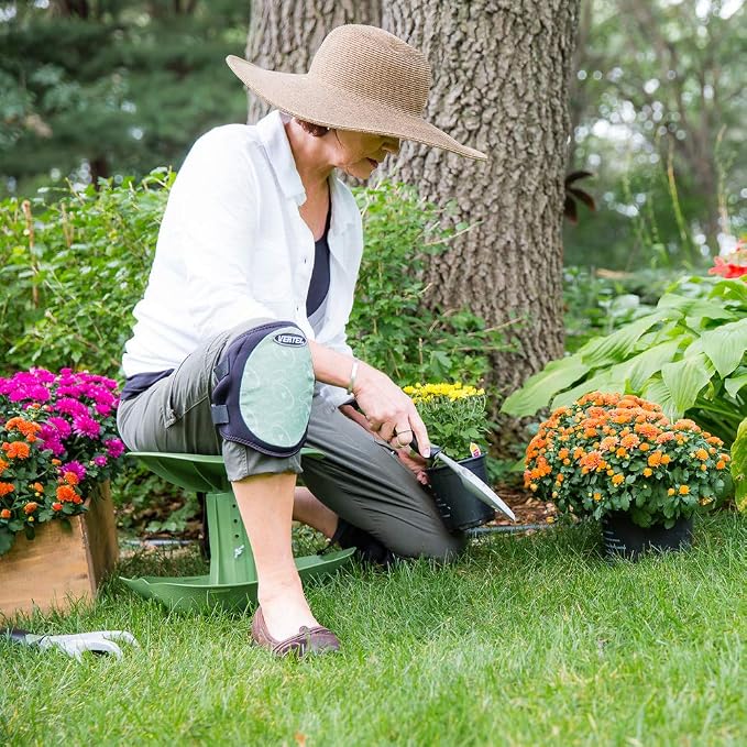 TheXceptional ROCKr Ergonomic Rocking Garden, Lawn & Yard Seat Stool, EX120 | 360° dynamic motion base relieves lower back & knee strain for gardeners. 250 lb capacity. Portable, Made in USA by Vertex