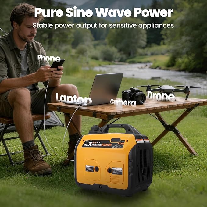 maXpeedingrods 2500W Dual Fuel Inverter Generator Small for Home Outdoor | Gasoline & Propane Powered,ECO Parallel Capable,CO Sensor,Lightweight,w/ EPA PGMA,MXR2500DF Quiet Operation,LPG Fuel Economy