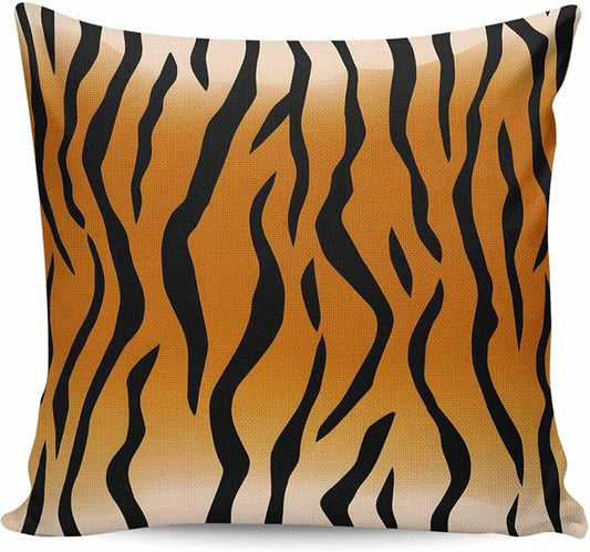 Outdoor Waterproof Throw Pillows Natural Tiger Skin Texture Patio Pillows,Decorative Pillow Covers with Insert,Pillow Cushion Case for Garden Couch Sofa Wildlife Animals Striped