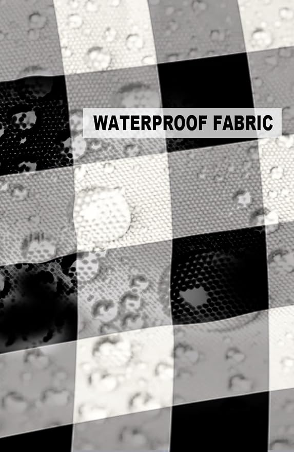 Outdoor Waterproof Pillow Covers for Patio Furniture Buffalo Check Decorative Throw Pillow Cover Black White Plaid Rustic Pillowcases Set of 2 Cushion Case for Sofa Couch Chair Home Decor 20 x 20 Inch