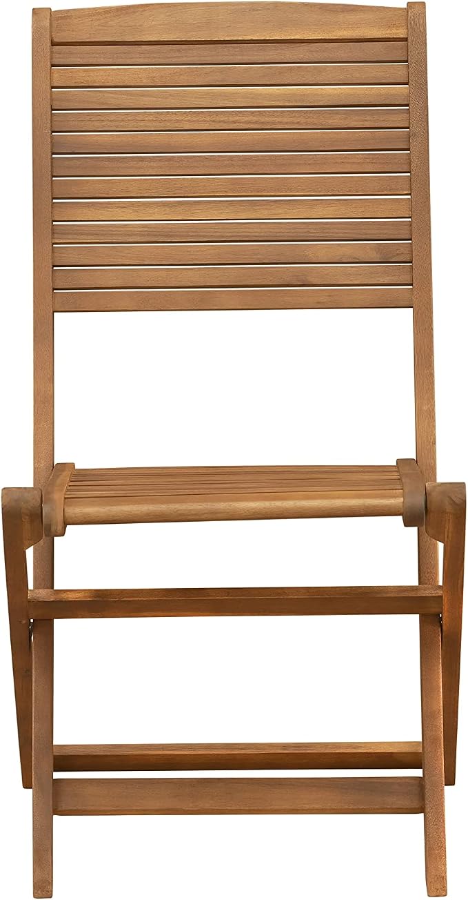 East West Furniture DIFM7CWNA 7 Piece Patio Dining Set Includes an Oval Outdoor Acacia Wood Table and 6 Folding Side Chairs, 36x60 Inch, Natural Oil