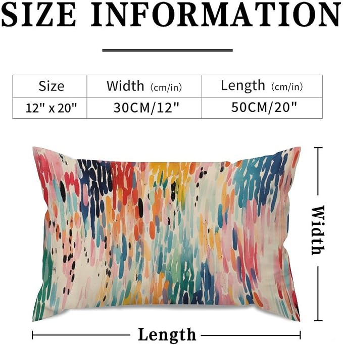 Make It Rain Fiesta Lumbar Throw Pillow Cover Rainbow Colorful Pillow Case 12x20in Classic Accent Throw Pillow Covers Farmhouse Decorative for for Sofa Couch Bed Chair Indoor