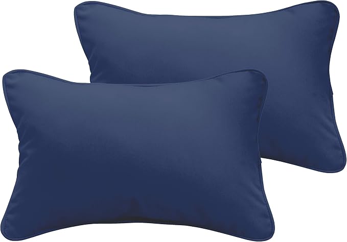 Sorra Home Dark Blue Indoor/Outdoor Pillow Set, 14 in x 24 in