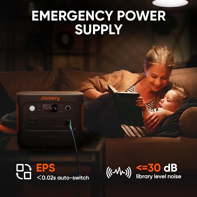 Jackery 1000 Plus Solar Generator, 1264Wh Portable Power Station with 100W Solar Panel, 2000W Output Backup Power for Outdoor Camping, Power Outages(Renewed)