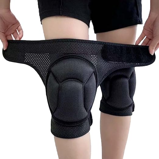 Garden Knee Pads for Women Men, Breathable & Elastic Straps, Black L,1 Pair | Non-slip Comfortable Knee Protectors, Soft EVA Foam, Flexible Pads for Gardening, Cleaning, Kneeling, Crawling, Flooring Work
