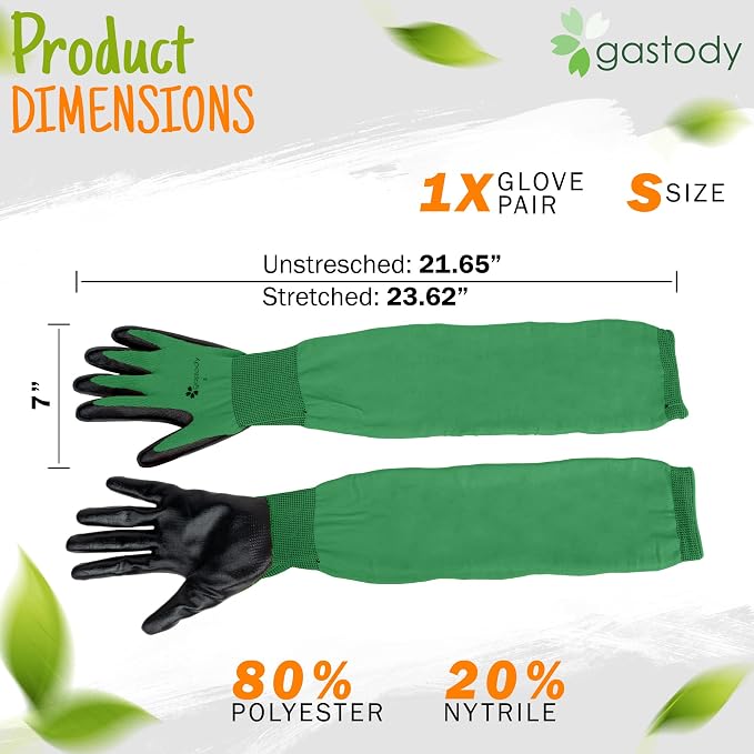 Long Sleeve Gardening Gloves for Women & Men, Long Cuff Garden Gloves | Multipurpose heavy-duty design for outdoor & indoor use; extended cuff shields forearms from thorns, scratches & dirt