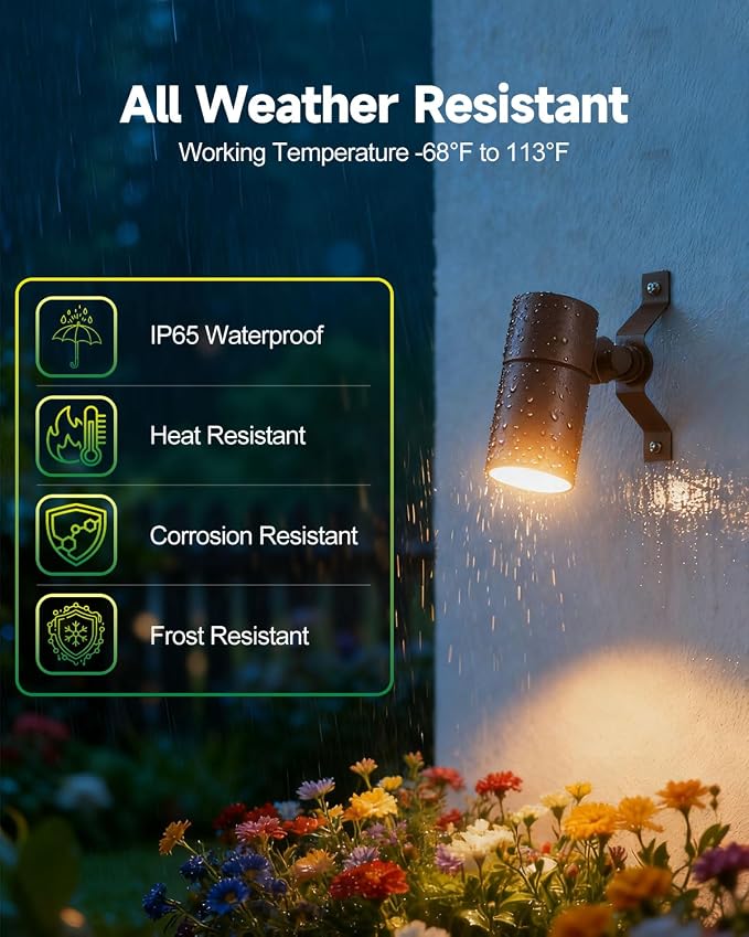 12V Low Voltage Landscape Light for Down Light Tree Lights, Remote Control RGBW MR16 LED Bulb, RGB+CCT Tunable 2700K-6500K, IP65 Waterproof Spotlight for Outdoor Garden Yard Fence (Brown)
