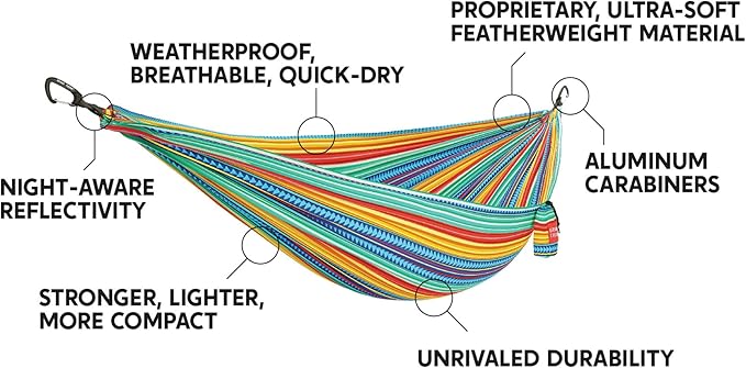 Grand Trunk TrunkTech Single Hammock, 11 ft, 500 lb, Lightweight