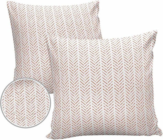 Orange White Striped Outdoor Pillow Covers Waterproof,All Weather Cushion Case Set of 2 Decorative Pillowcases for Sofa Couch Bed Decor Patio Furniture 24"x24" Modern Geometric Minimalist Stripes