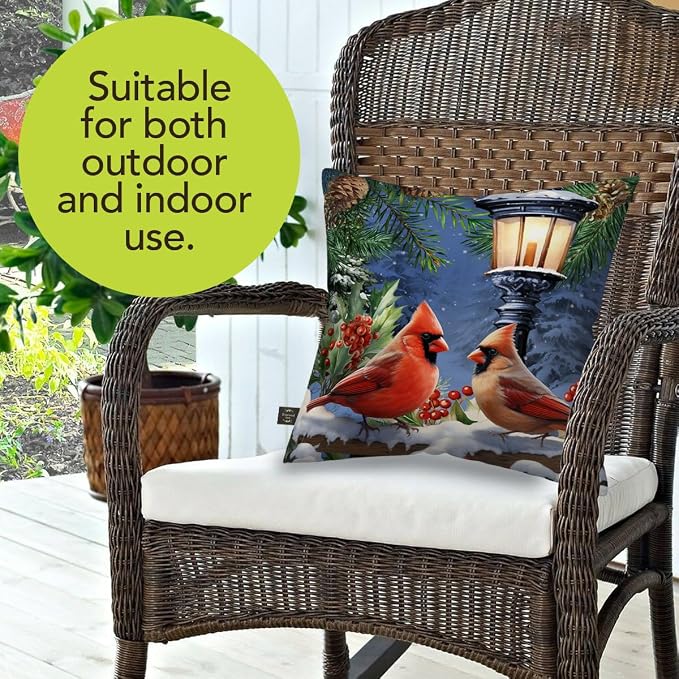Briarwood Lane Winter Indoor/Outdoor Pillow 17x17 Winter Glow Cardinals for Winter Pillow