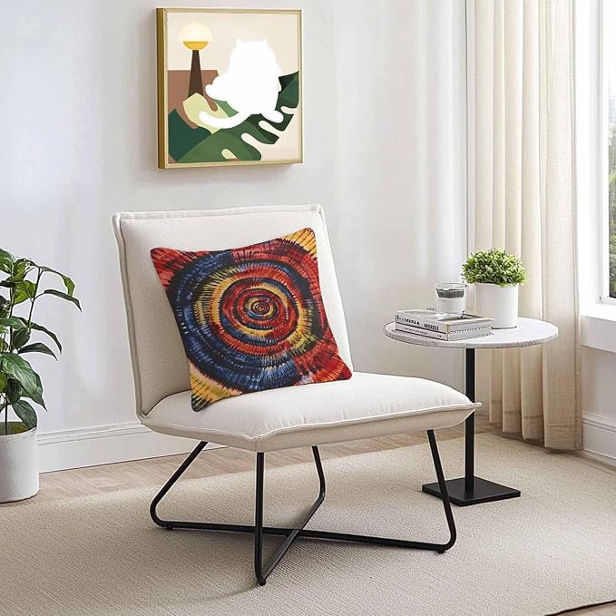 Vandarllin Outdoor Throw Pillows Covers 26x26 inch Set of 2 Waterproof Yellow Black Tie-Dye Art Decorative Zippered Cushion Covers for Patio Furniture, Abstract Boho Tribe Lumbar Pillowcases