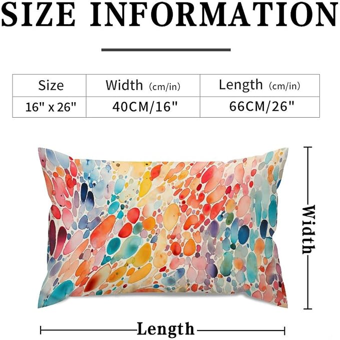 Make It Rain Fiesta Lumbar Pillowcases Rainbow Colorful Pillow Covers 16x26in Farmhouse Accent Outdoor Garden Decoration for for Home Indoor Sofa Couch Decor