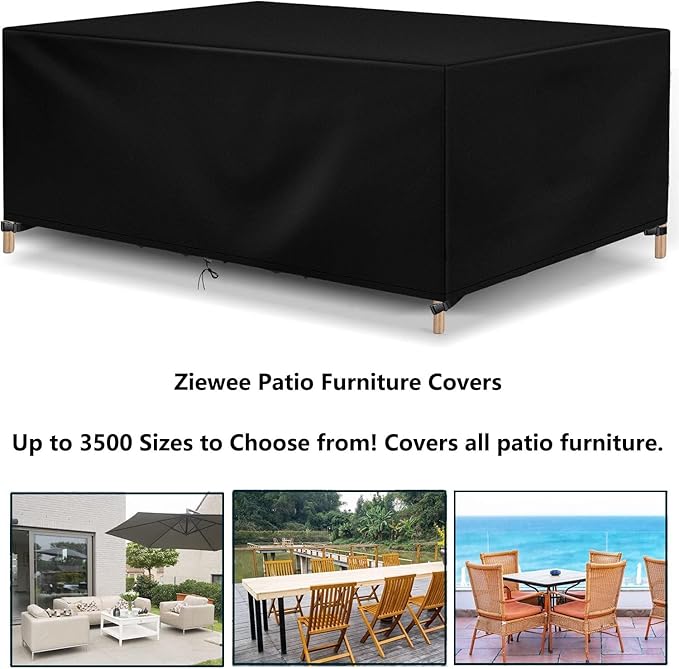 Outdoor Patio Furniture Covers Waterproof 600D Rectangular Outdoor Table and Chair Set Cover Wind Dust Proof Anti-UV Durable Patio Sectional Couch Cover 44" L x 28" W x 32" H / 110x70x80cm