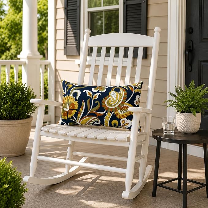 Outdoor Lumbar Pillows 12"x20" Waterproof Patio Pillows with Inserts | Set of 2 Fade Resistant Outdoor Waterproof Lumbar Pillow Decorative Garden Lumbar Cushions for Home Patio Terrace Sofa