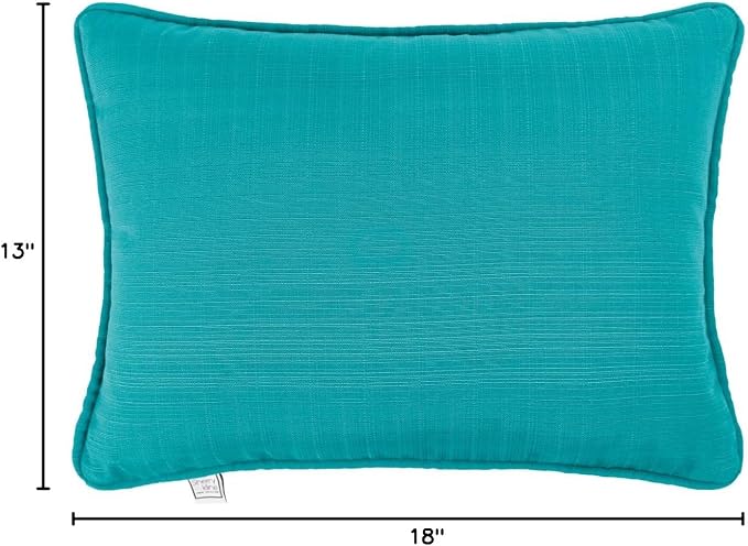 Sherry Kline Sunrise Indoor/Outdoor Rectangle (Boudoir) Corded Edge Filled Pillow Peacock 13"x18" Set of 2