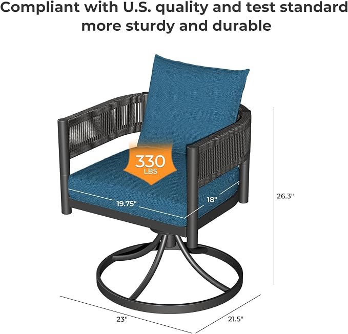 Grand patio 7-Piece Expandable Table Dining Set for 6 to 10, Aluminum Outdoor Dining Table with Glass Tabletop, Metal Woven Wicker Swivel Patio Chairs with Cushions for Yard, Poolside, Deck (Brown)