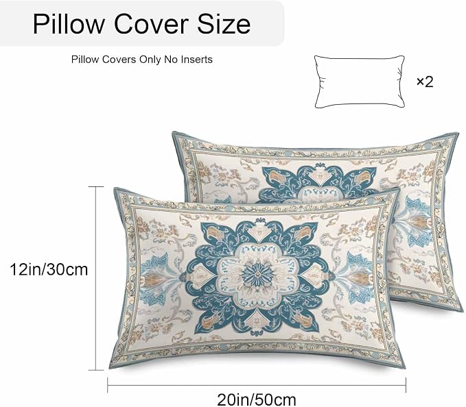 Boho Flowers Waterproof Outdoor Pillow Covers Set of 2 Home Decor, Country Neutral Chic Abstract Floral Art Pillowcase Patio Pillow Covers for Couch Bench Furniture Garden 20x12in