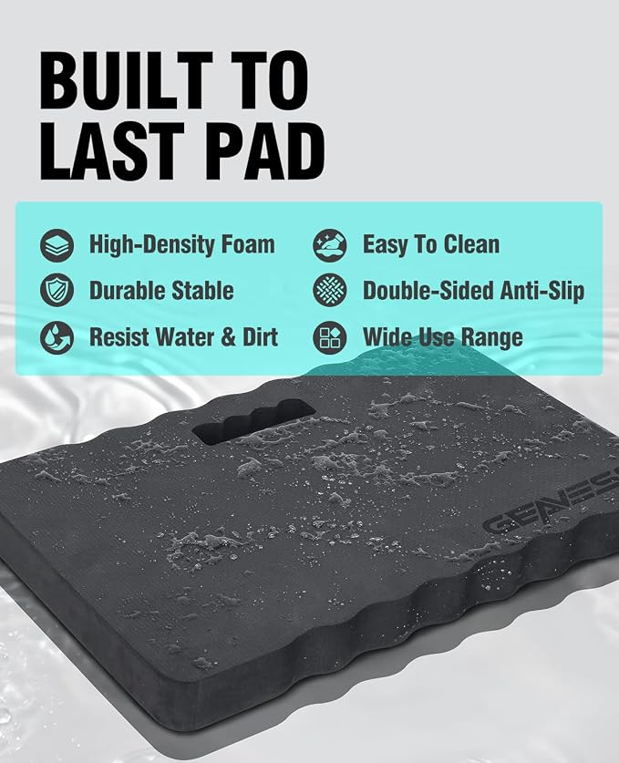 1.5" Extra Thick Kneeling Pad, Foam Knee Pad Cushion, 17.5"x11" | for Gardening, Work, Repairing, Garage, Carry Handle, Durable Supportive, Waterproof, Oil Dirt Resistant, Non-slip
