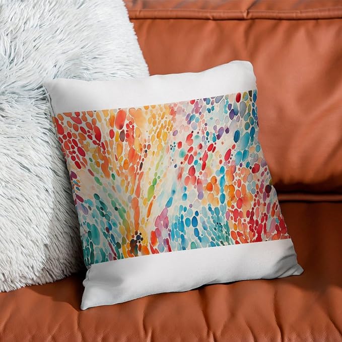 Make It Rain Fiesta Throw Pillow Covers Rainbow Colorful Throw Pillow Cover Rustic Outdoor Waterproof Decorative Pillow Cover for Patio Furniture Porch 22x22 in