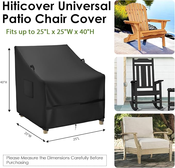 Outdoor Patio Swivel Chair Covers 2 Pack,Waterproof Outdoor Furniture Cover for Lawn Dining Chair with High Back,Patio Seat Chair Covers for Winter (25"L x 25"W x 40"H - 2 Pack)