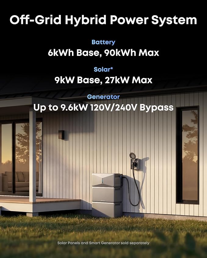 Anker SOLIX E10 Prime Off-Grid Kit, Extra Battery, 12kWh Expandable to 90kWh, 10kW Turbo Output, 9kW Solar Input, Generator-Ready, NEMA 4, Up to 12-Month 0% APR