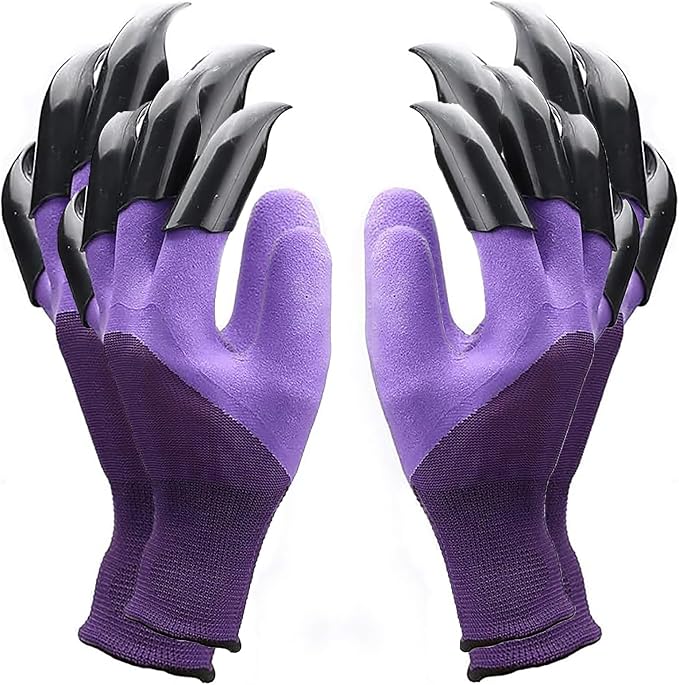 Garden Gloves with Claws for Women and Men,One Size | 2 Pairs, Both Hands, Easy Digging and Planting, Yard Work Safe
