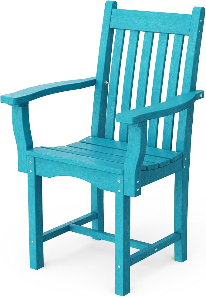 Wildridge Classic 7-Piece 44"x84" Dining Set, Aruba Blue - Outdoor Weather Resistant Recycled Plastic Furniture for Patio