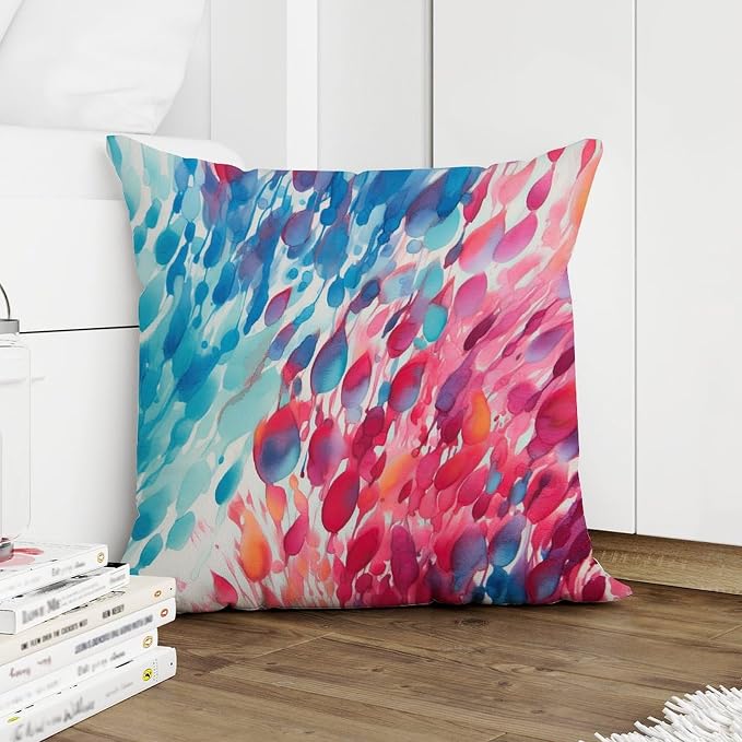 Make It Rain Fiesta Cushion Cases Rainbow Colorful Pillows 18x18 INAbstract Accent Throw Pillow Covers Farmhouse Decorative for Couch Tent Park