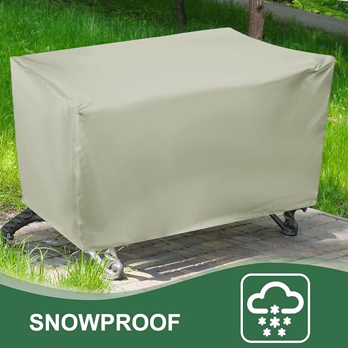 PATIKIL Outdoor Bench Cover, 210D Oxford Heavy Duty Waterproof Patio Furniture Covers for Garden Sofa Chair Table Zero Gravity, 64"L x 26"W x 35"T, Champagne Color