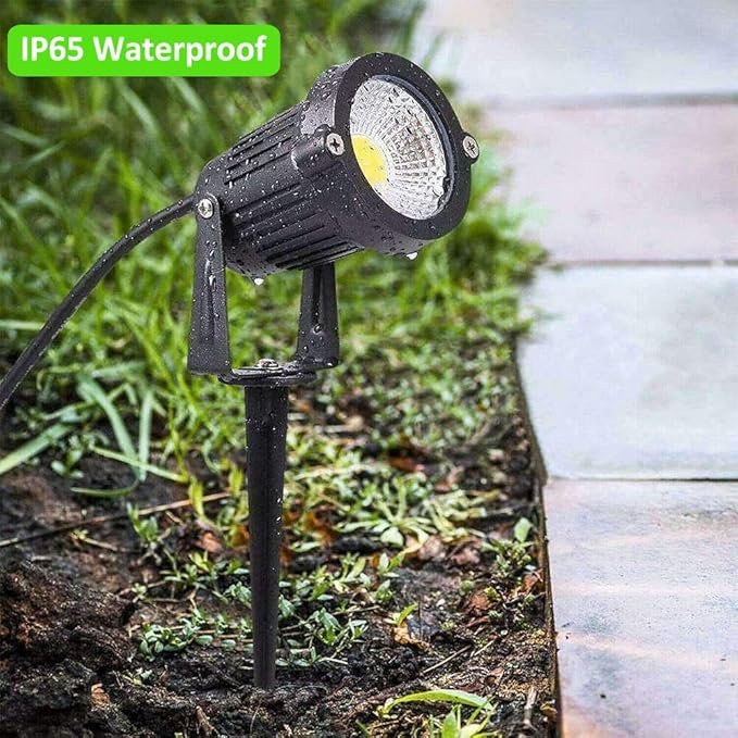 Romwish LED Landscape Spotlights 5W, 120V Plug in Outdoor Spot Lights, 1100LM 3000K Warm White Landscape Lighting, IP65 Waterproof Garden Lights for Yard Tree Pathway Flag (6 Pack)