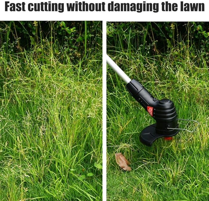 Electric Weed Wacker Cordless Stringless Garden Tool Cordless Lawn Trimmer Cordless Rechargeable Grass Trimmer String Grass Trimmer with 20 Blades for Garden Lawn Weeding (European regulations)