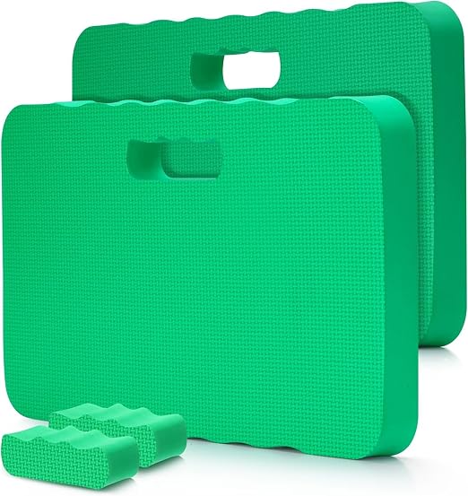 Ohuhu Premium Thick Kneeling Pad, 2-Pack Large Comfortable Gardening Knee Mat with 2 Different Surfaces, Extra Thick Knee Cushion Kneeler for Gardening, Work, Baby Bath, Exercise