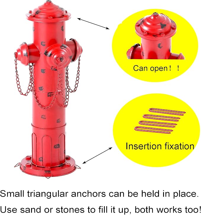24" H Metal Fire Hydrant for Dogs to Pee On, Vintage M & L Fire Hydrant Post