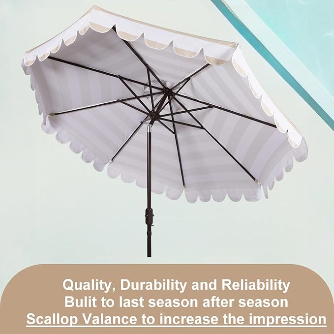 11ft Patio Umbrella Replacement Canopy Market Umbrella Top Outdoor Umbrella Canopy with 8 Ribs