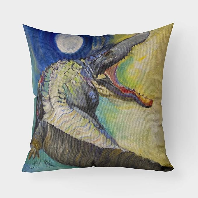 Caroline's Treasures JMK1207PW1818 Alligator Fabric Decorative Pillow Machine Washable, Indoor Outdoor Decorative Pillow for Couch, Bed or Patio, 18Hx18W