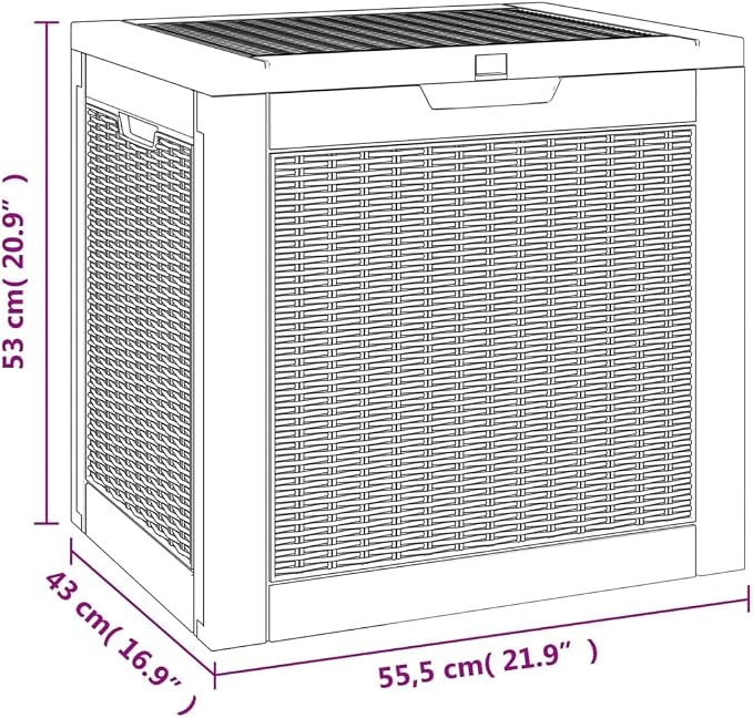 Deck Box Large Outdoor Storage for Patio Furniture, Garden Tools, Pool Supplies, Outdoor Backyard Patio Storage Deck Box Container, Black 21.9"x16.9"x20.9" Polypropylene