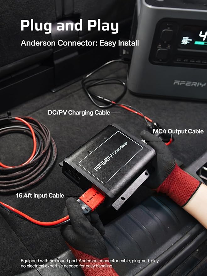 AFERIY P280 Portable Power Station 2800W (Peak 5600W) with DC600 580W Alternator Charger,2048Wh LiFePO4 Battery,Dual Solar Input,6x Fast Charging On the Go,Camping,and RVs(Shipped Separately)