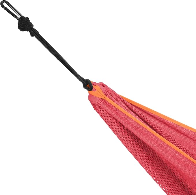 Vivere Double Polyester Mesh Hammock - 400 lb Capacity (Punch/Peach)