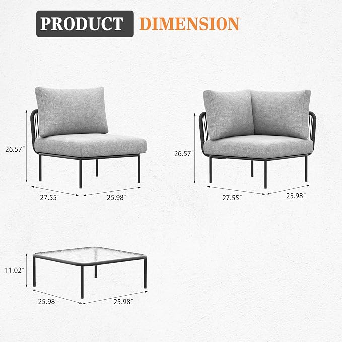 9 Piece Modern Outdoor Rope Wicker Sectional Patio L-Shaped Conversation Sofa Set Deep Seating with Thick Cushions