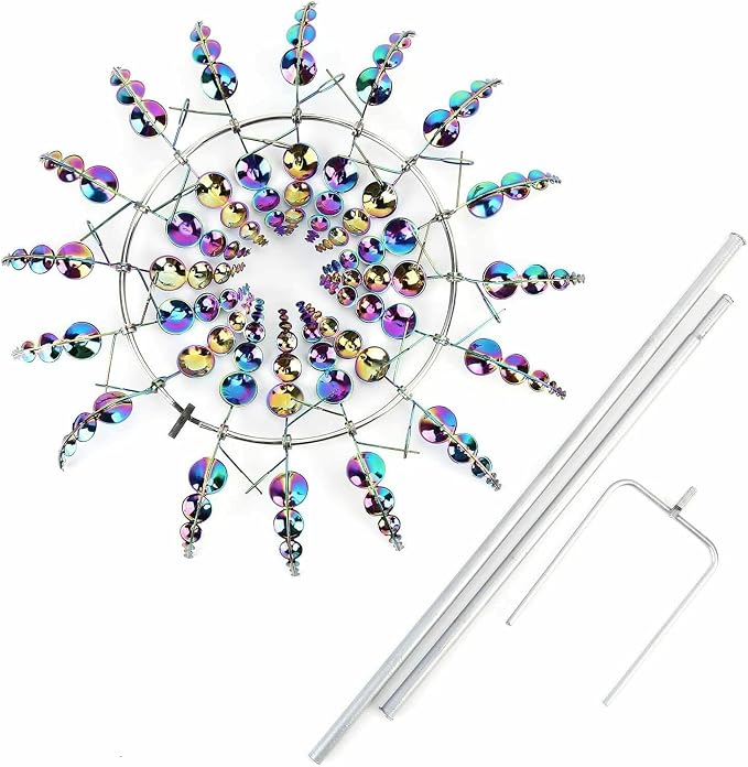 Generic Shirem Magical Metal Windmill, Kinetic Wind Sculptures & Spinners, 3D Wind Spinner, Kinetic Spinner, Enchanting Wind Spinner for Yard and Garden.